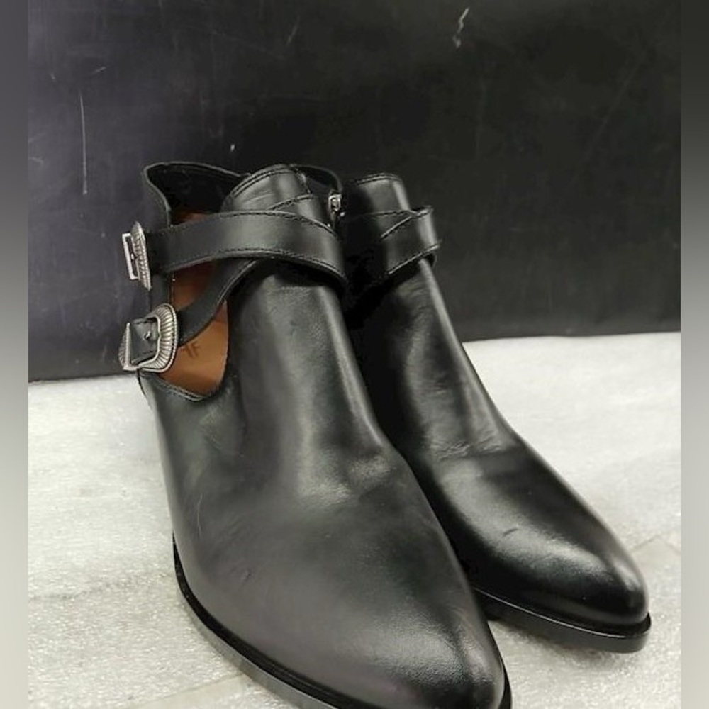 Frye Black Leather Booties Size 8 - Picture 2 of 6